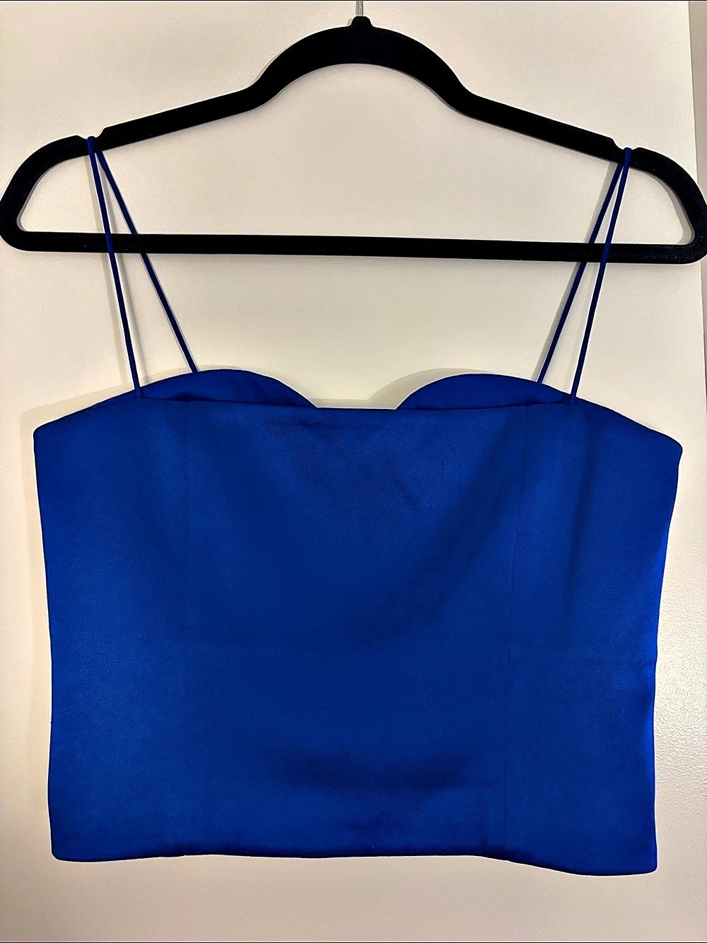 Alice + Olivia Blue Ruched Bustier Crop Top Like New